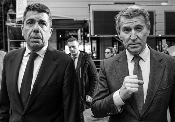 Feijoo junto al president de la Generalitat, Carlos Mazón,