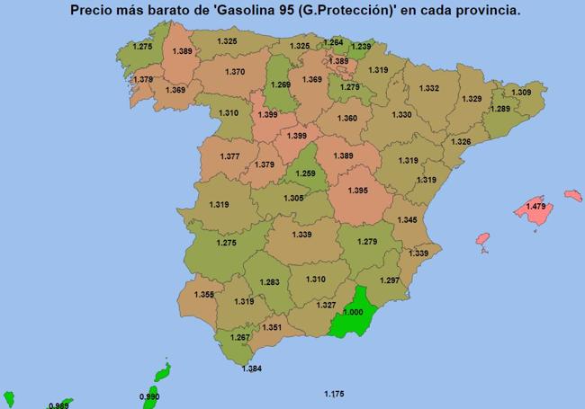 Precios más baratos de la gasolina el 13 de marzo de 2025.