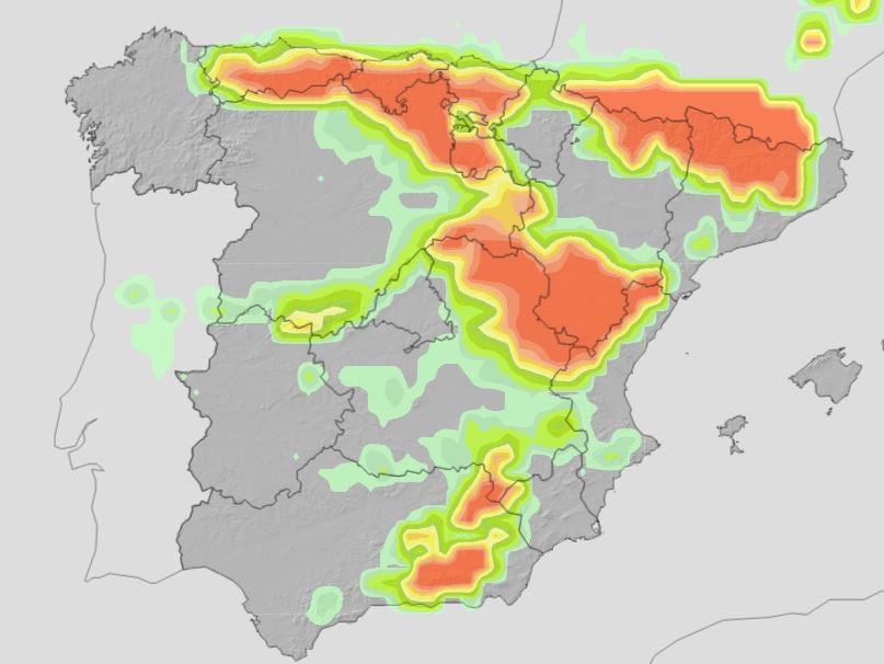 Aemet dibuja las zonas donde más nieve va a caer este fin de semana