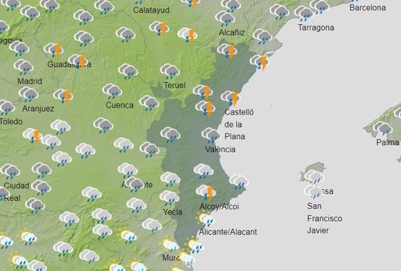 Previsión del tiempo para el lunes.