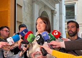 Diana Morant, durante su intervención en Les Corts.