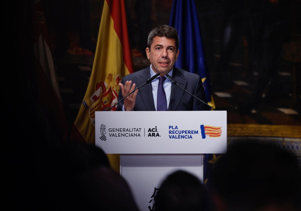 El president Mazón en el Palau de la Generalitat.