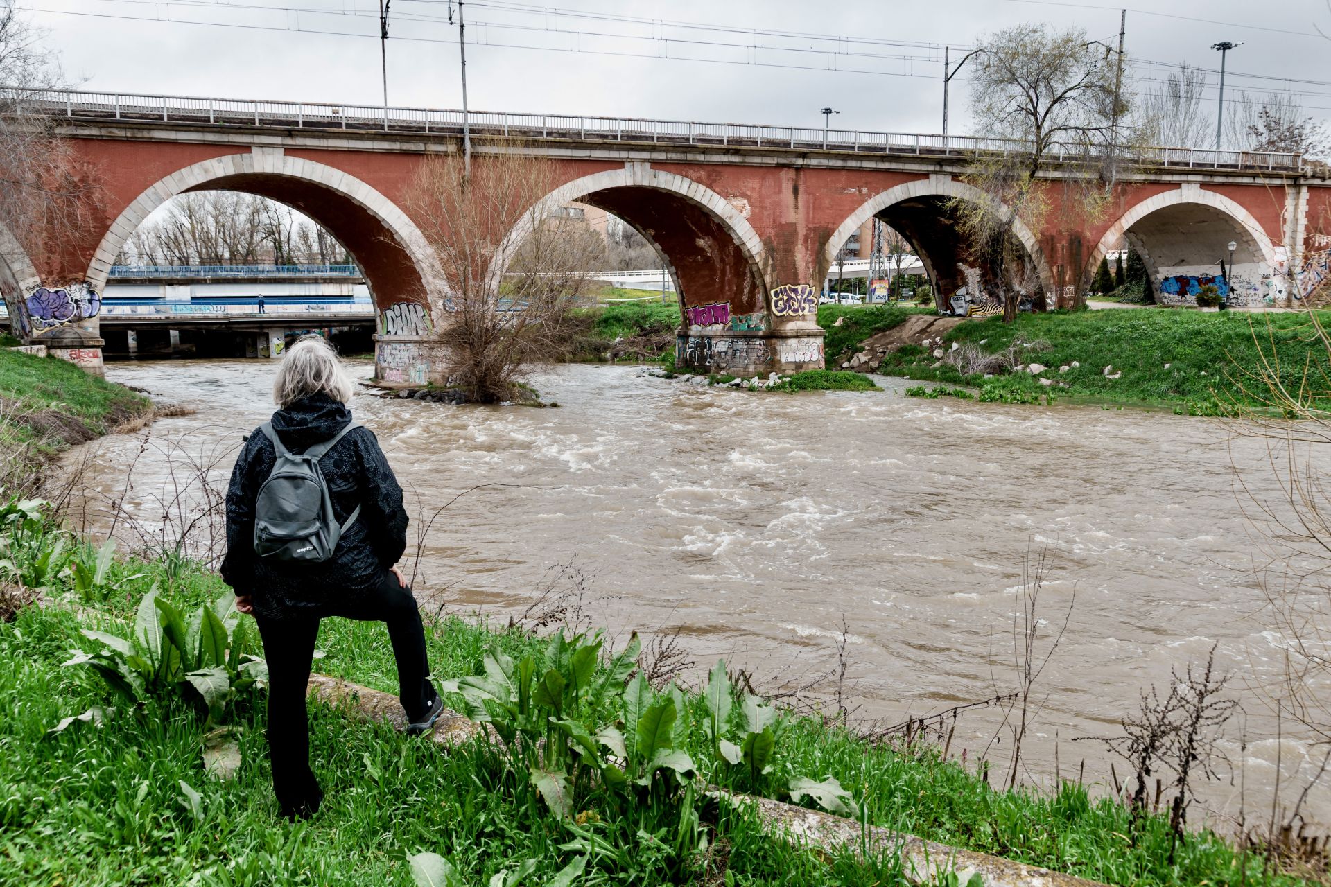 Así baja el río Manzanares, una imagen nunca vista