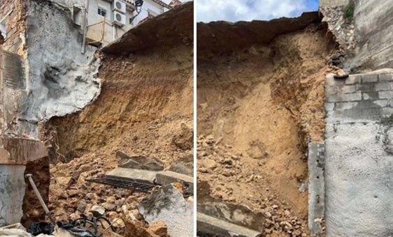 Situación del talud tras el derrumbe.
