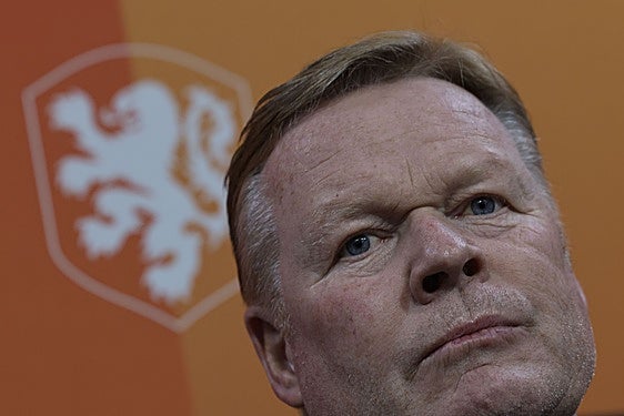 Ronald Koeman, en la sala de prensa de Mestalla.