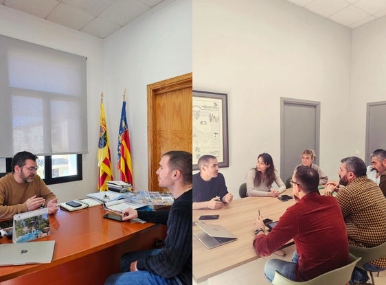 El diputado Ximo Perles con los representantes de Els Poblets y El Verger.