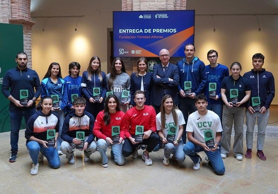 Los deportistas premiados por la Fundación Trinidad Alfonso.