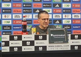 Pedro Martínez durante la rueda de prensa previa al tercer partido de la semifinal de la Eurocup.