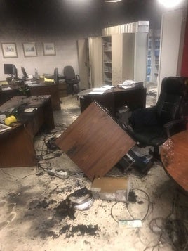 Estado en el que quedó la oficina del Registro.