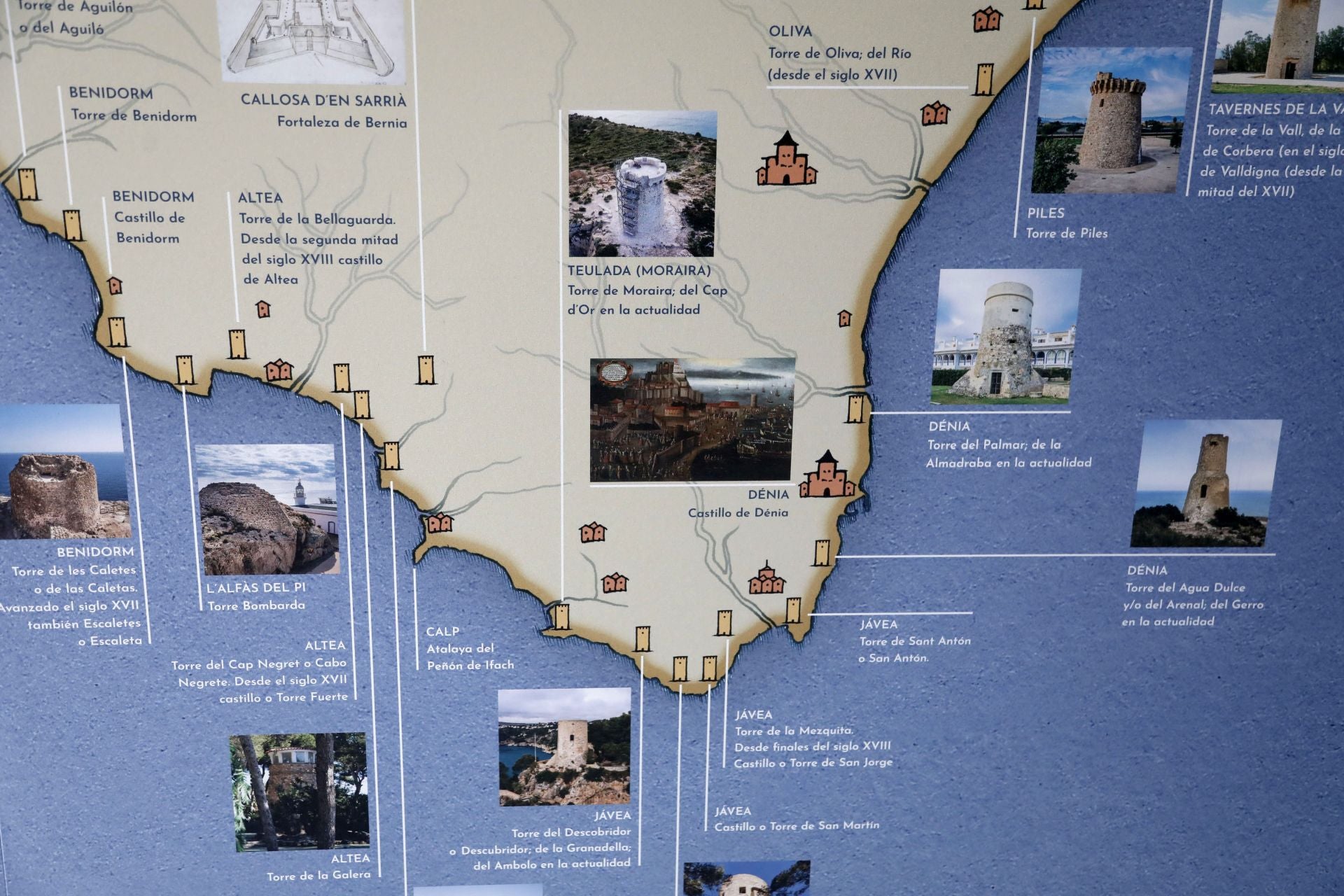 Imagen secundaria 1 - &#039;De temor y seda&#039; muestra en Dénia la historia de las atalayas que jalonan la costa valenciana desde el siglo XVI