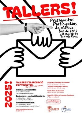 Xàtiva admite 31 propuestas para la votación final de los presupuestos participativos