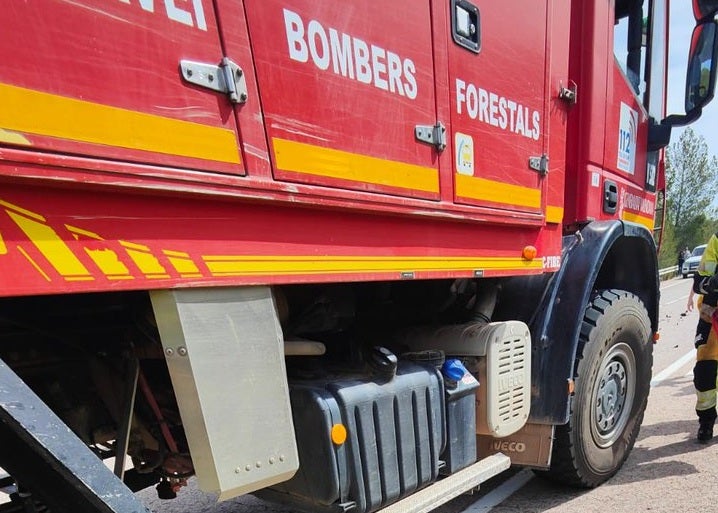 Un rayo provoca un incendio forestal en Albaida