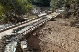 Una zona de Montserrat afectada por la riada.