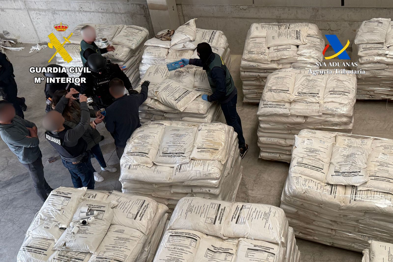 Intervienen 30 kilos de cocaína mezclada con polvo de zurita en el puerto de Valencia