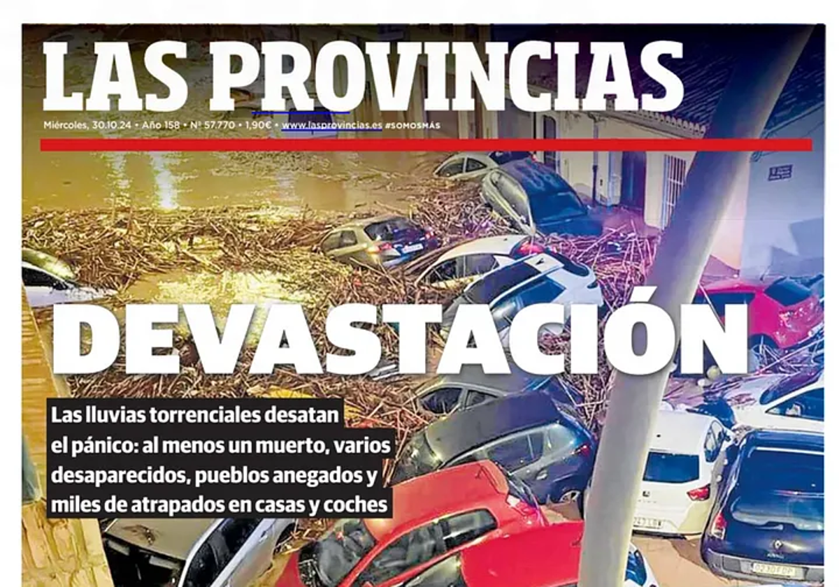Galardón para LAS PROVINCIAS por su cobertura de la dana