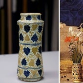 Pieza adquirida por el museo y detalle de la obra de Van der Goes.
