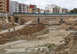 Los trabajos de reconstrucción en el barranco del Poyo.