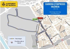 Recorrido Carrera de Empresas este domingo en Valencia.