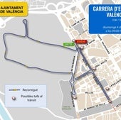 Recorrido de la XII Carrera de Empresas este domingo en Valencia.