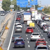 Las colas que se han formado esta mañana entre el 'bypass' y la A-3.