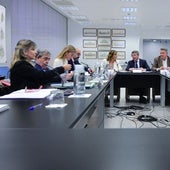 Un momento de la reunión de esta mañana.
