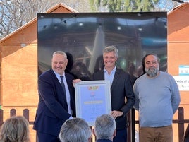 Jesús García y Adolfo de las Heras durante la entrega del Premio Cajamar a la Sostenibilidad.