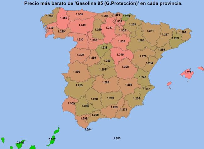Precios más baratos de la gasolina el 8 de mayo de 2025.
