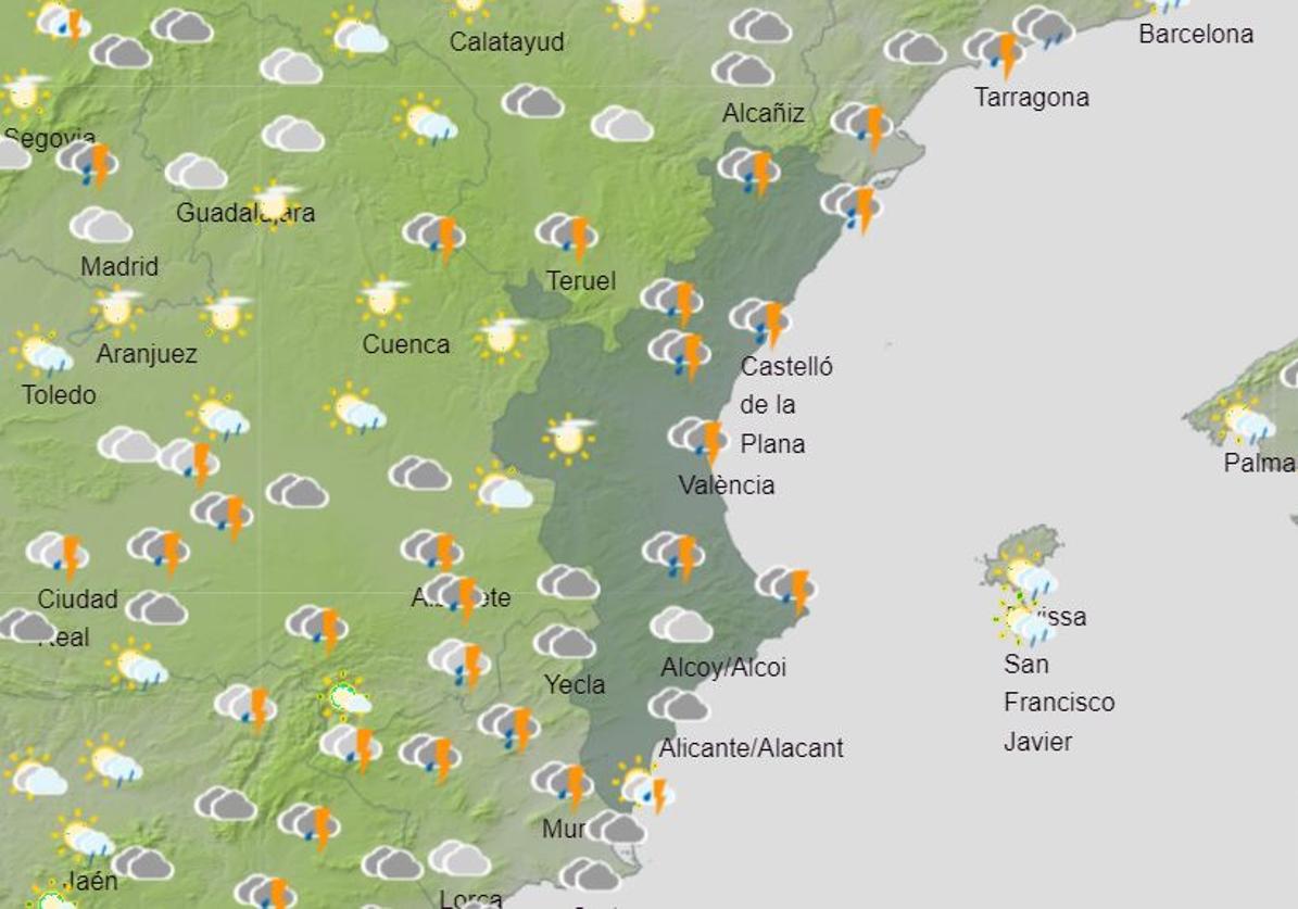 El municipio de la Comunitat Valenciana donde más ha llovido este jueves: 59,2 l/m2 en sólo cuatro horas