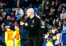 Calero, durante un partido de Liga del Levante en el Ciutat de Valencia.