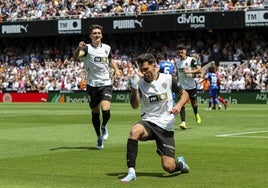 Celebración de uno de los goles contra le Getafe.