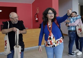 Oltra, en el congreso de Iniciativa, el partido que forma parte de la coalición nacionalista.