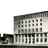 Proyecto del edificio, obra de Javier Echenique y Luis Calvo.