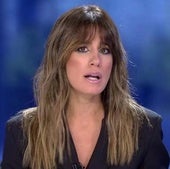 La periodista Isabel Jiménez, durante la presentación de un informativo.l