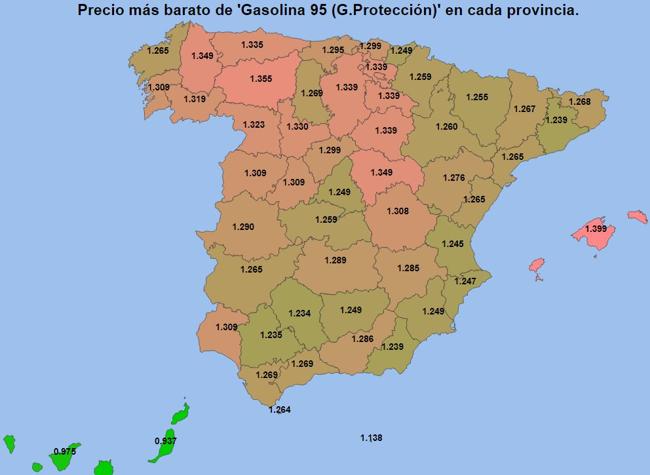 Precios más baratos de la gasolina el 15 de mayo de 2025.