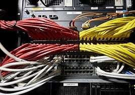 Cables conectados a un servidor.