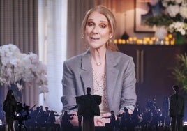 Céline Dion, durante su videomensaje en la primera semifinal de Eurovisión.