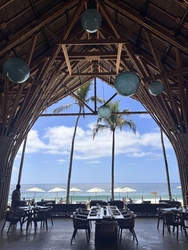 Vista de la playa desde el interior del beach club Tierra Tropical.
