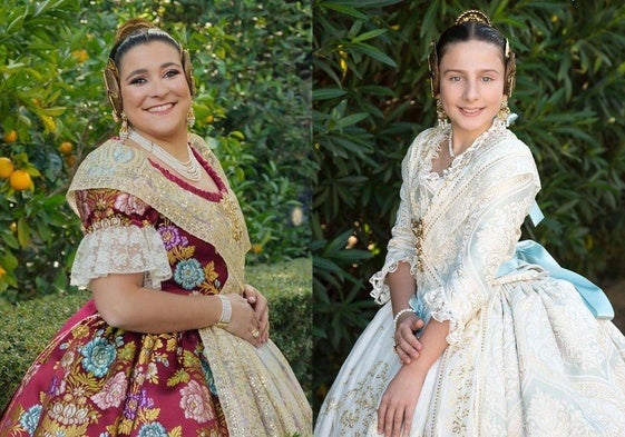 Manuela Borrull (i) y Triana Benavent (d), falleras mayores de Gandia.