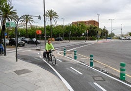 Nuevo carril bici en Carrera de Malilla.
