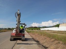 Inicio de las obras en la carretera.