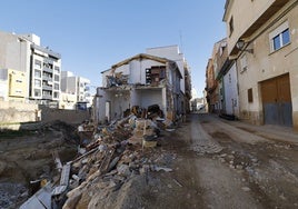 Una vivienda afectada por la dana en Chiva.