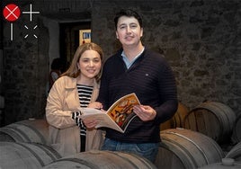 Felicia y Ausiàs, en la sede de Conversaciones Heladas, la bodega logroñesa Franco-Españolas.