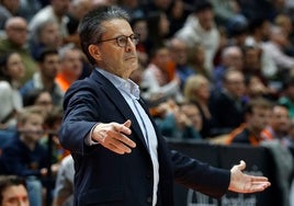 Pedro Martínez, durante un partido del Valencia Basket esta temporada.