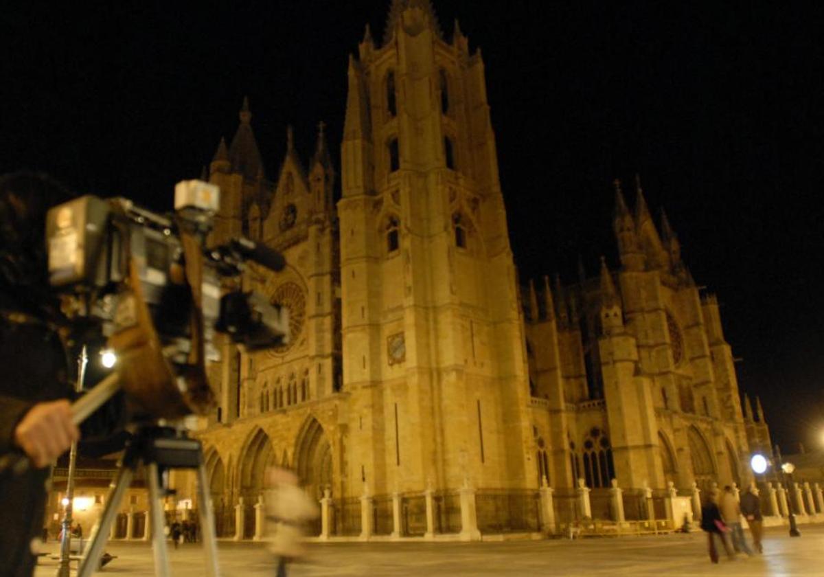 Catedral de León a oscuras, en una imagen de archivo
