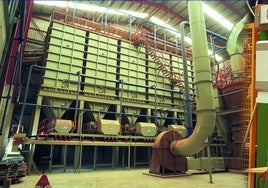 Una fábrica de cerámica.
