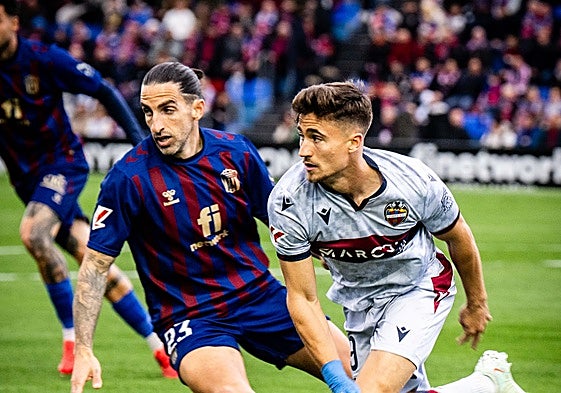 Iván Romero, durante un partido contra el Eldense en Liga.