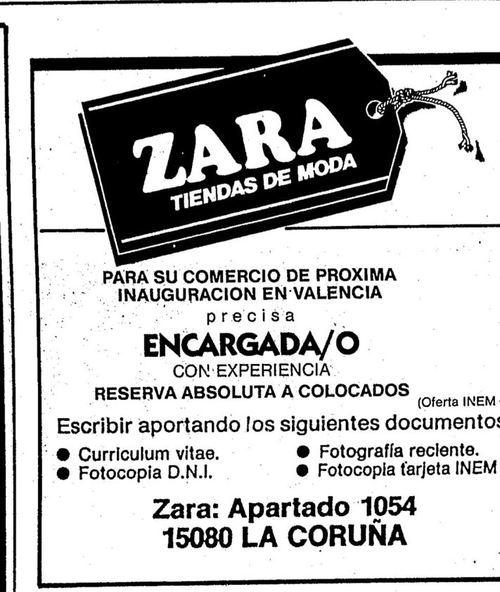Imagen secundaria 2 - Zara, cincuenta años en España y cuarenta en Valencia: en la calle Colón empezó todo