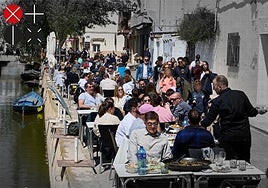 Terraza de un local en el Palmar.