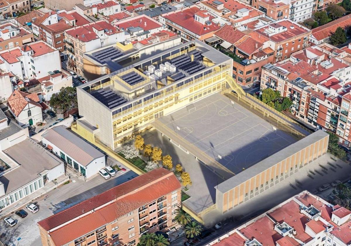 Vista aérea del nuevo instituto.