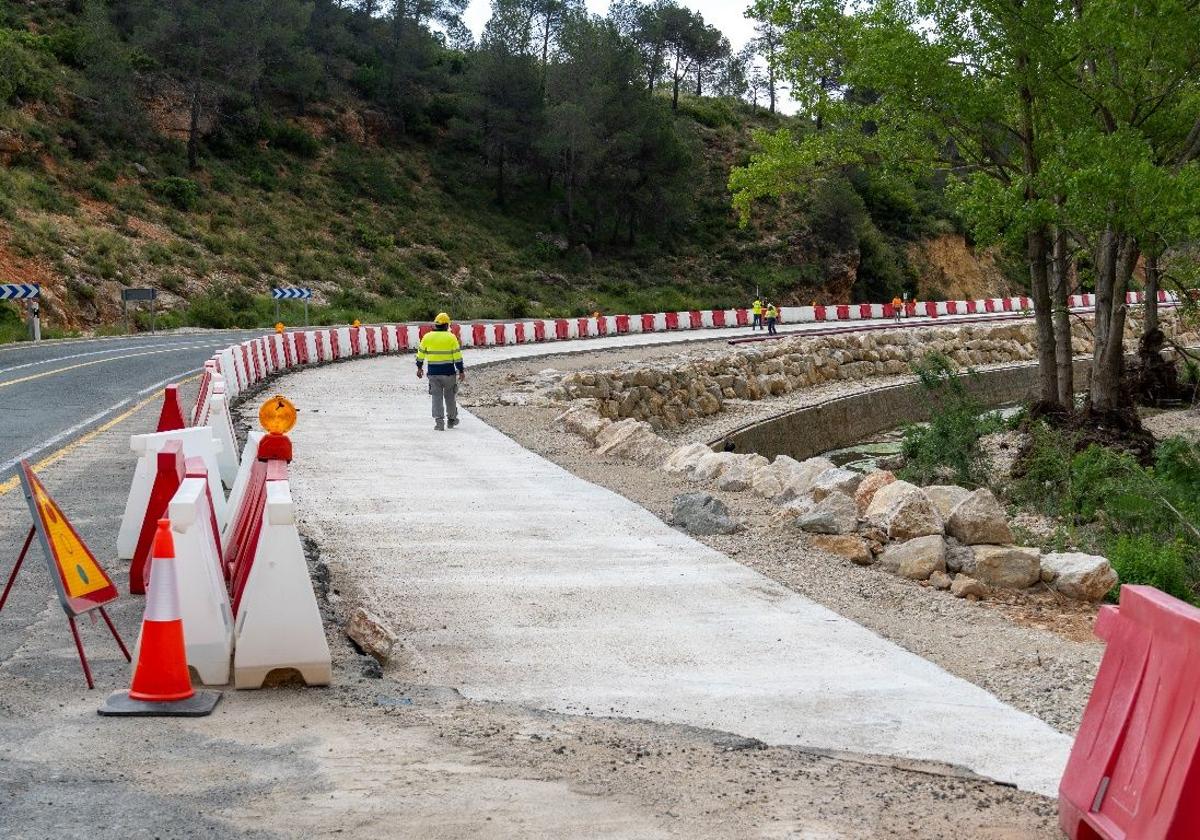 Un tramo en plenas obras de reconstrucción.